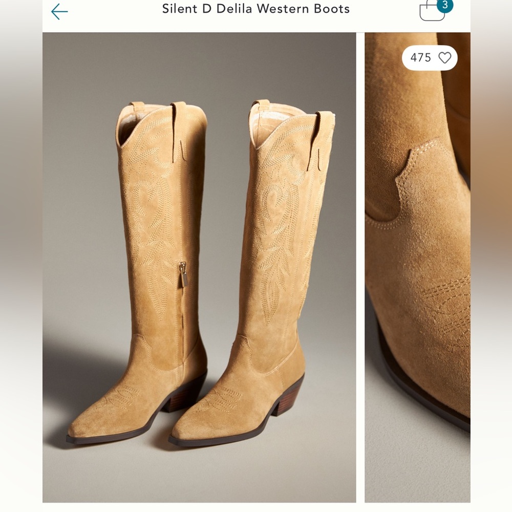 Silent D Tan Suede Cowgirl Boots - image 1